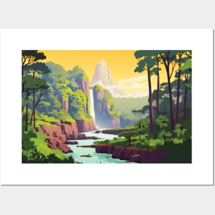 Scenery Panoramic Waterfall Landscape Nature Posters and Art